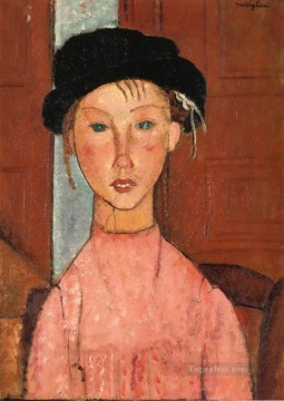  1918 Works - young girl in beret 1918 Amedeo Modigliani